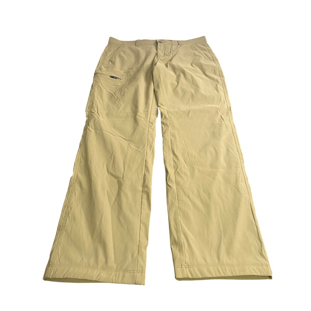 Eddie Bauer Rainier Fleece Lined Pants Mens 36x32 Tan Khaki Hiking 1897628
